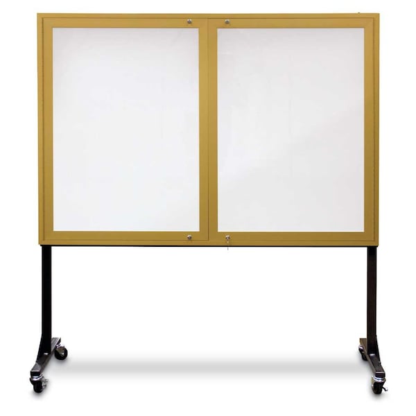 Sliding Door Indoor Enclosed Corkboard, 3